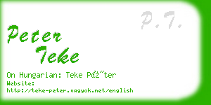 peter teke business card